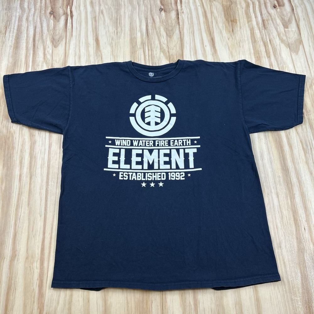 Vintage Y2K Element Skateboards Men's XL Blue T-Shirt Streetwear Graphic Tee